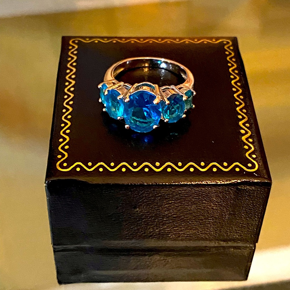 Blue Topaz Cubic Zirconia ring